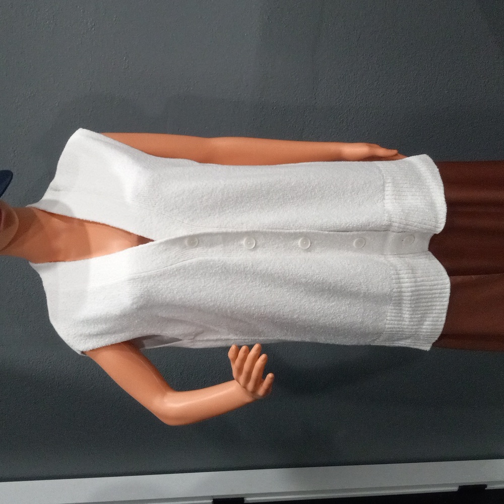 Show Me Your MuMu Steven Sweater Vest White Knit  Sleeveless